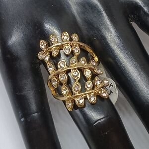 Gold and Silver Crystal Women's Ring